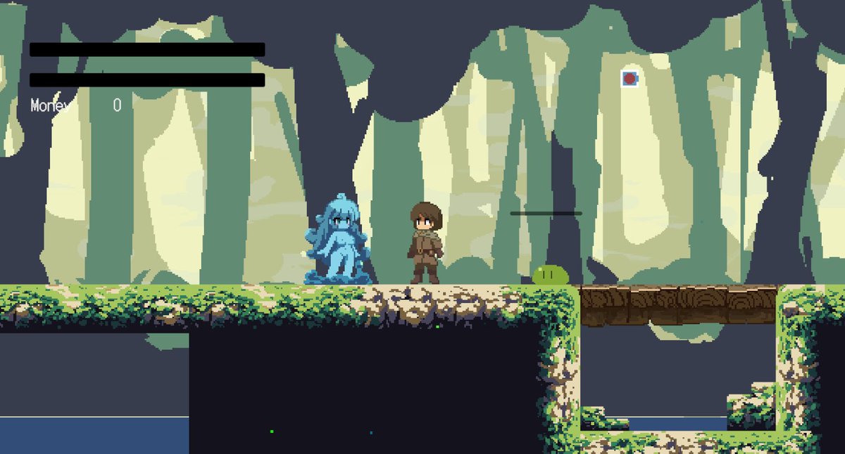 タイルチップが小さいなぁと思っていたらPPUが他のオブジェクトの値とずれていた。全てのオブジェクトのPPUを修正し、修正で正常に機能しなくなったパパラックス背景のコードを全改修、つかれた。今週は基本エネミーAIできたのでテストする為のスライム娘の画像を描いていきます。久しぶりのお絵かき