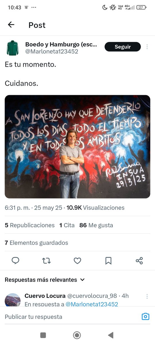 Suben la misma historia, dejo al gallego de lado xq no tiene nada q ver. Los rastreros de siempre disfrutando que a San Lorenzo le vaya mal. 
Después ellos son los salvadores y el resto no sabemos nada. 
A uno lo echaron de su agrupación como perro al otro nadie lo conoce. 
NONP
