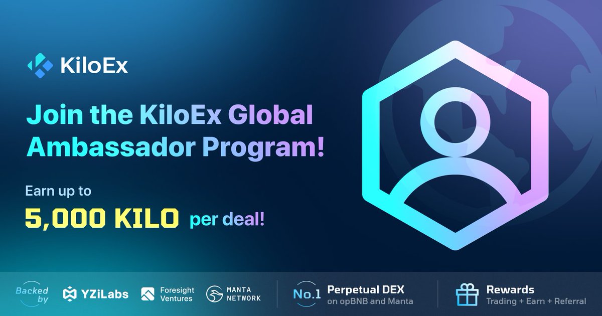 Are you active in Telegram perp trading communities?

Follow YouTubers covering perpetuals in the US or Europe?

Have strong crypto connections?

Apply now to become a KiloEx Global Ambassador and earn KILO rewards! 🚀

🔗medium.com/kiloex/kiloex-…