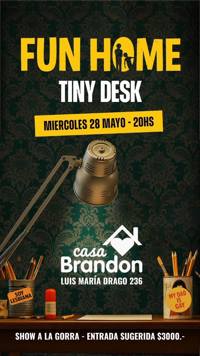 <a href="/FundIgualdad/">IGUALDAD</a> lxs invitamos a ver el acústico de fun home una obra basada en la autobiografía de Alison Bechdel caricaturista lesbiana en <a href="/casaBrandon/">#casaBrandon</a> entrada a la gorra con precio sugerido 🌈💫🏳️‍🌈🎭