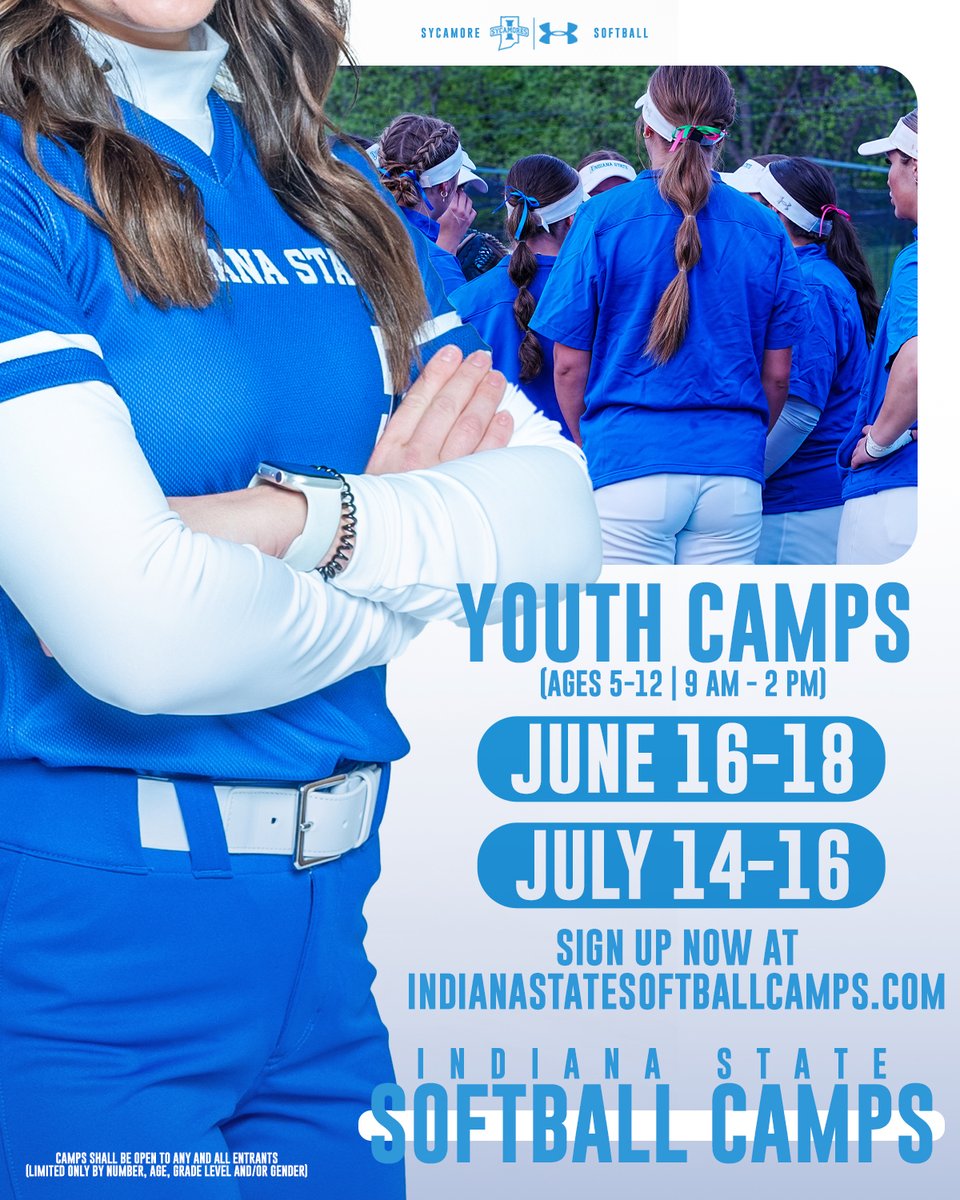 Indiana State Softball (@indstsoftball) on Twitter photo Sign-ups continue for the 2025 <a href="/IndStSoftball/">Indiana State Softball</a> Summer Youth Camps at Price Field!
tinyurl.com/yvt9ybyc
#MarchOn Sign-ups continue for the 2025 <a href="/IndStSoftball/">Indiana State Softball</a> Summer Youth Camps at Price Field!
tinyurl.com/yvt9ybyc
#MarchOn