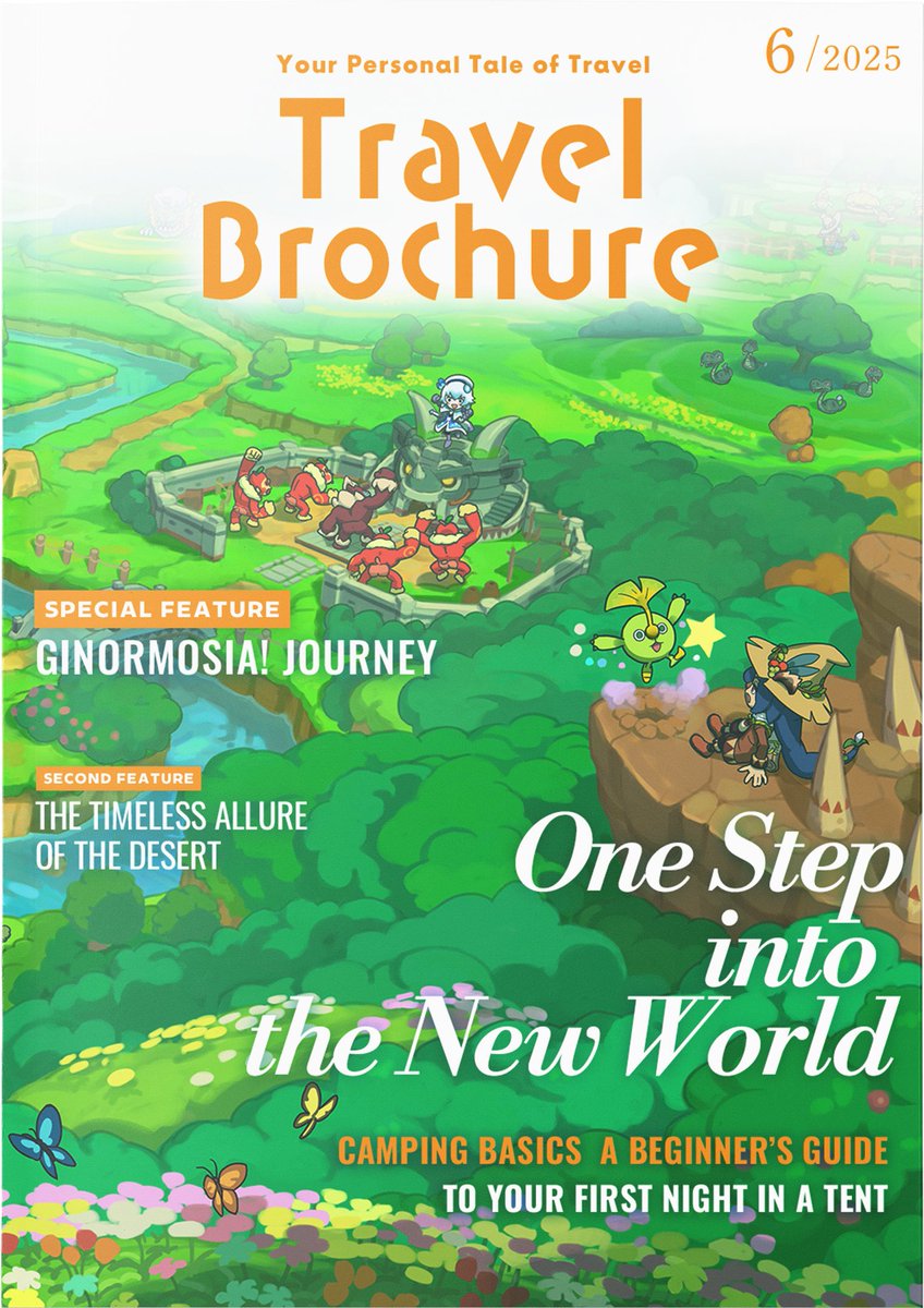 Welcome to The Wandering Fantasy Life Bookstore!
"Travel Brochure - One Step into the New World" is now available!

Discover the ever-popular Ginormosia, a rising tourist hotspot!
This issue features the scorching Dryridge Desert with must-see travel routes and a special
