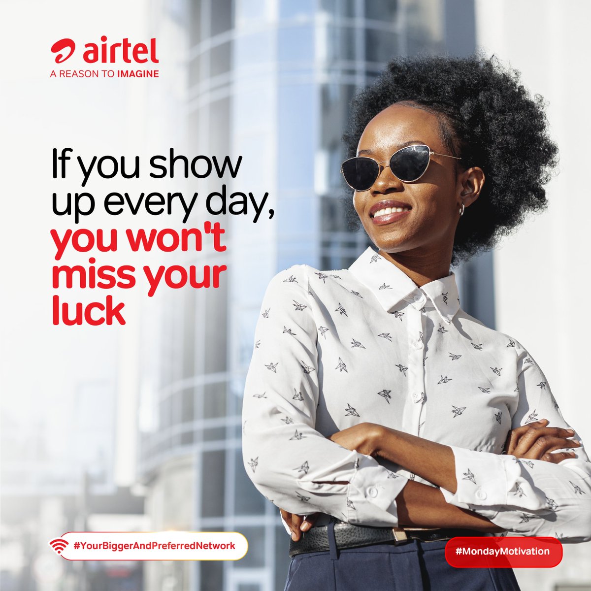 Success doesn’t come overnight, it meets those who show up, every single day.​
​
Keep showing up. Your luck is waiting. ​
​
Airtel will be there with you everywhere!​
​​
#Airtel #MondayMotivation #StayConnected