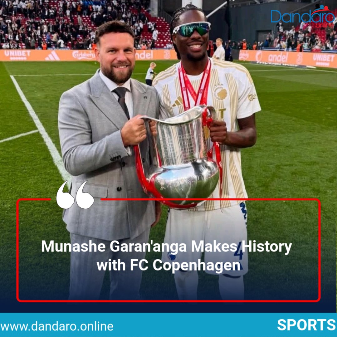 DandaroOnline's tweet image. #dandarosports Zimbabwean defender Munashe Garan&apos;anga won the Danish League with FC Copenhagen in his first season, marking a historic achievement for the player and the club.