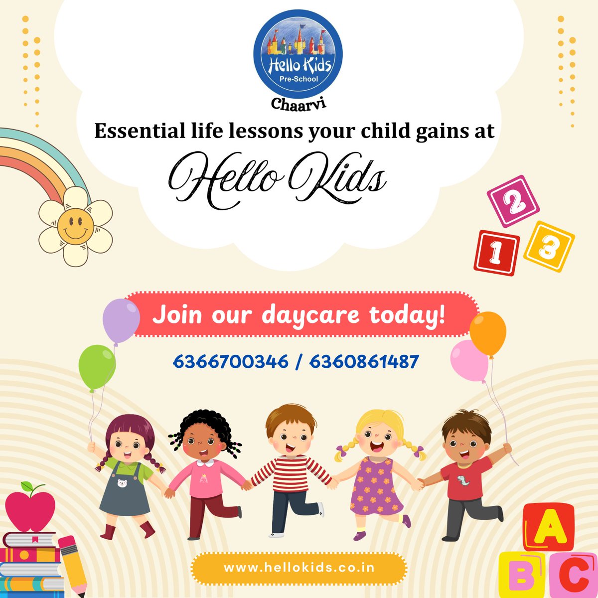 HKChaarvi's tweet photo. Admissions Open for 2025-26!
Where curiosity blooms and little minds shine ✨
A joyful start to lifelong learning 🧸📖
Schedule your tour today – let’s grow together! 🌱
.
.
.
#AdmissionsOpen #PreschoolVibes #LittleLearners #EnrollNow #PreschoolLife #EarlyLearning #KidsEducation https://t.co/ZdAdhh6fjH