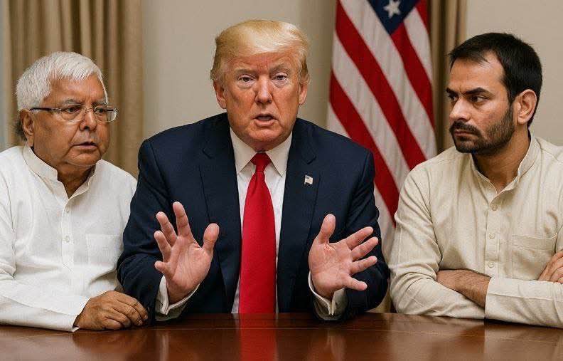 ट्रंप ने कि लालू और तेज में मध्यस्थता की पेशकश। 👌