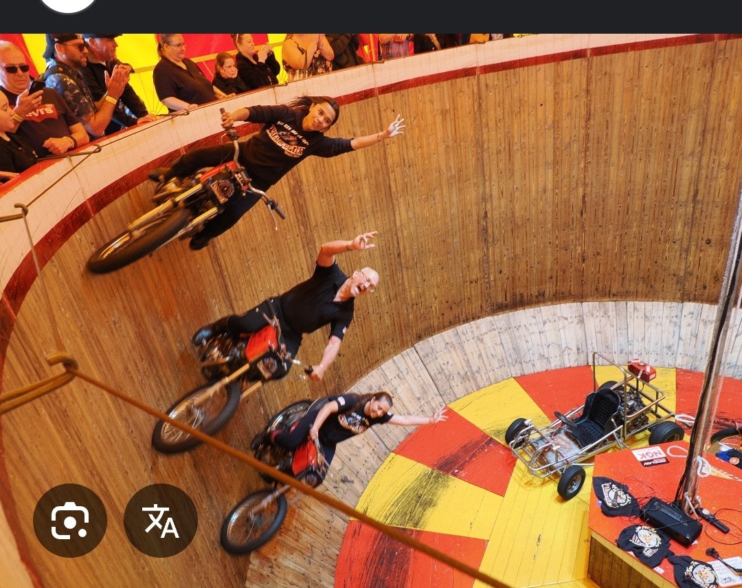 ChazzerHillier's tweet photo. @paperbagbadger @grok @TimKania @Ames2420 Wall of death is usually the motorbike that ride round the inside of a circular wall in the UK? https://t.co/VVTvHhJOvZ