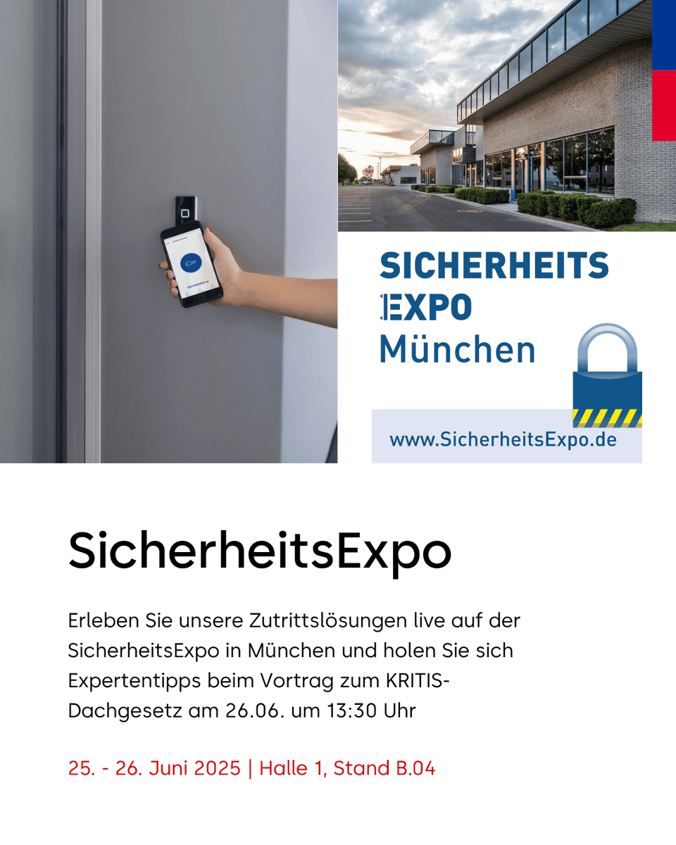dormakabaDE's tweet photo. 🔐 Besucht #dormakaba auf der #SicherheitsExpo!
Gemeinsam mit unseren Partnern Bavaria Zeitsysteme GmbH und tobler GmbH & Co. KG präsentiert dormakaba in Halle 1, Stand B.04 Lösungen für sicheren Zutritt zu Gebäuden und Räumen.
👉 Tickets: https://t.co/Yxbzu2cLve
#dormakaba https://t.co/4XUcZmfjOt