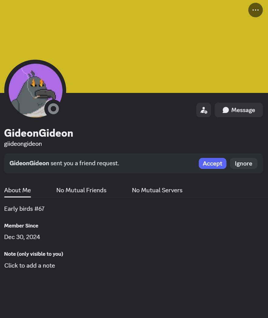 Gideon (@crazgideon) on Twitter photo Not sure if thisโs a compliment or an insult lol
Either way, back to grinding with <a href="/emerge_grp/">EMERGE Group</a> as the week kicks off.
Oh, and heads up, someoneโs impersonating me on Discord. This is NOT me! The real account is gideongideon (one โiโ), NOT giideongideon (double โiiโ).
Honestly, Not sure if thisโs a compliment or an insult lol
Either way, back to grinding with <a href="/emerge_grp/">EMERGE Group</a> as the week kicks off.
Oh, and heads up, someoneโs impersonating me on Discord. This is NOT me! The real account is gideongideon (one โiโ), NOT giideongideon (double โiiโ).
Honestly,