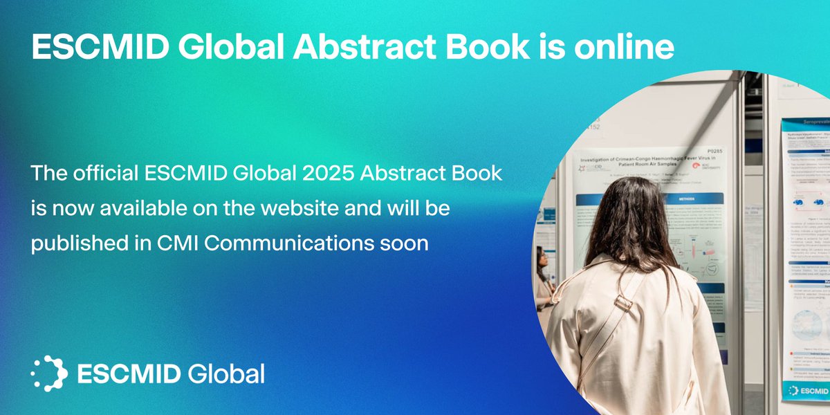The official congress abstract book is here! All abstracts from #ESCMIDGlobal 2025 have been collectively published as a book on our website. ow.ly/Klgx50VXzx9

The book is in prep for publication in #CMIComms, providing all abstracts a citable format &amp; doi. Stay tuned!
