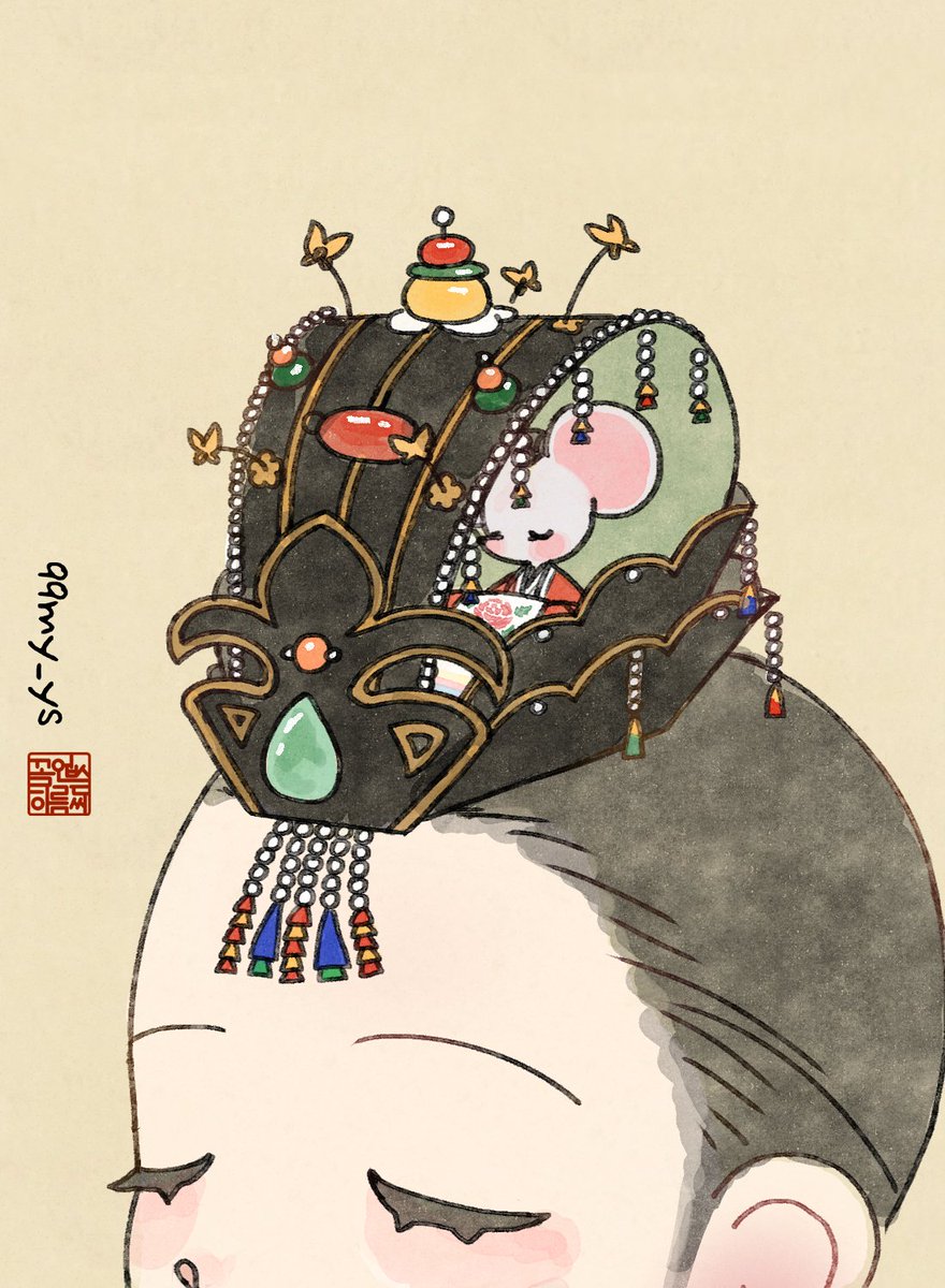 99my_ys's tweet photo. 쥐 신부의 화관 가마💍

#art #イラスト #創作 https://t.co/xopqREjuL5