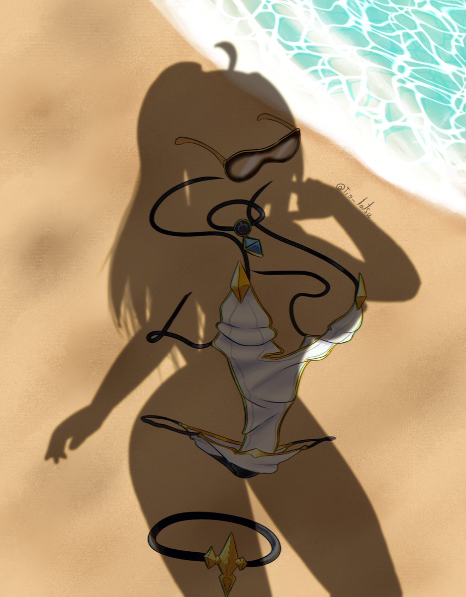 Tio_Tatsu's tweet photo. Just because she's Cyber girl doesn't mean she can't enjoy a day at the beach.
#SainciscoART
#Hexysus https://t.co/YGi3N4Qr1i