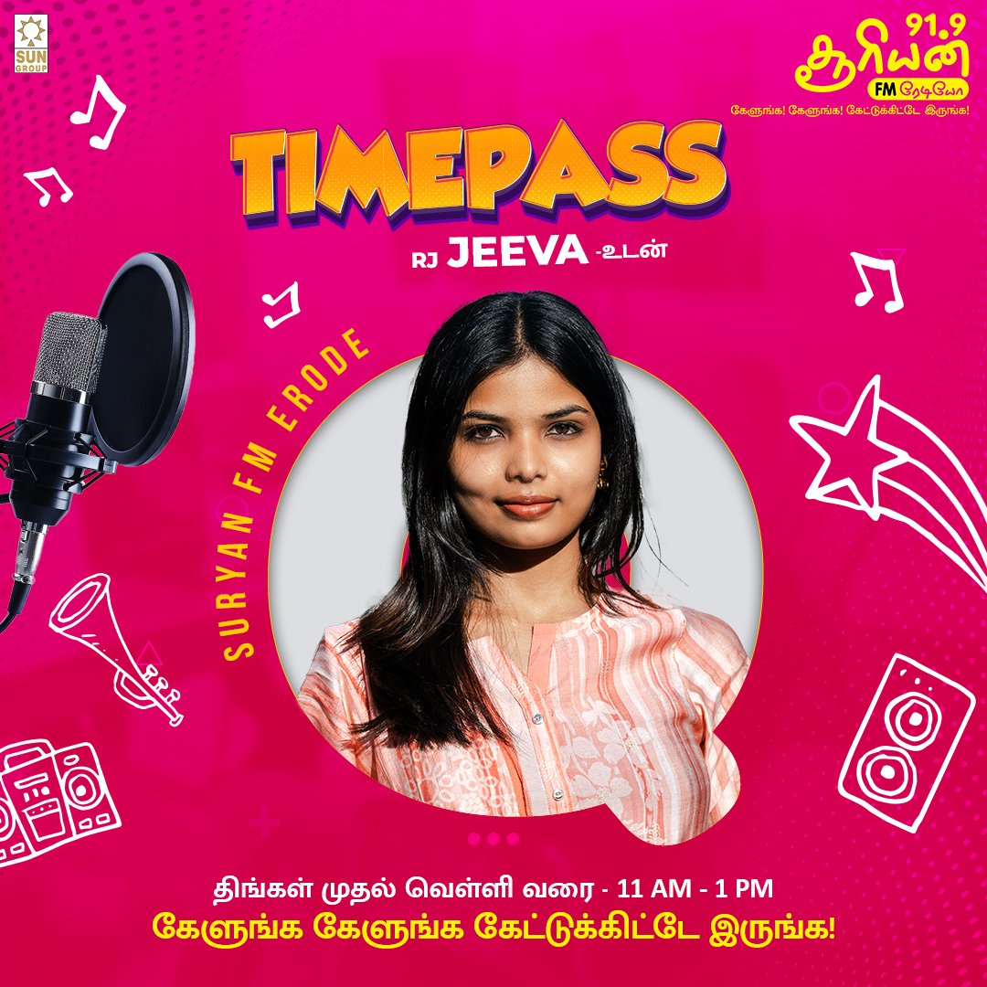 SuryanFM's tweet image. Suryan FM welcomes RJ Jeeva as the newest RJ in Erode! Stay tuned for fun, music &amp;amp; non-stop entertainment! 

#SuryanFM #SuryanFMErode #RadioVibes #TimePass
