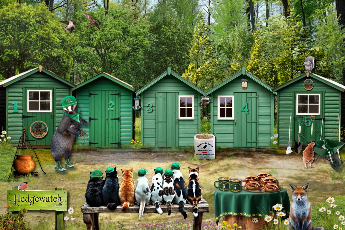 Hello #Hedgewatch!
It’s day one of our fifth birthday theme week, and Brock’s here to open the first shed. A small crowd have already gathered, it’s a good job he’s left out some refreshments. 
It’s so exciting, wonder what’s in shed 1?? 
Find out shortly.