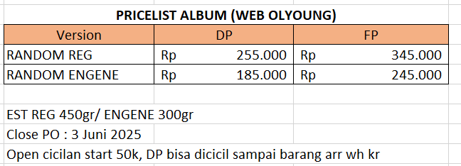 ramyeonzproject's tweet photo. OPEN PO UNLEASH:DESIRE (WEB GS25 &amp; OLYOUNG)    

pricelist: cek foto terlampir 

testi : https://t.co/x2fIXCtoUA (cek highlight)      

✅open cicilan start 50k  
✅POB prio list   

nb : olyoung random dari webnya
dom jateng https://t.co/jax70y5X9n