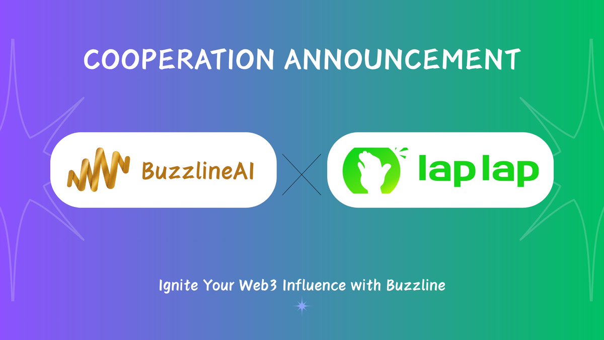 🎉 <a href="/Buzzlineai/">Buzzline</a>
is thrilled to kick off a collaboration with
<a href="/laplap_pro/">Laplap.pro | Official</a>!
🚀 LAPLAP is a leading Web3 gaming platform, empowering players with Game ID &amp; AI-enhanced decentralized forums! 🎮 Stay tuned for more excitement~ ✨

#Web3Gaming #Collaboration #BuzzlineAI