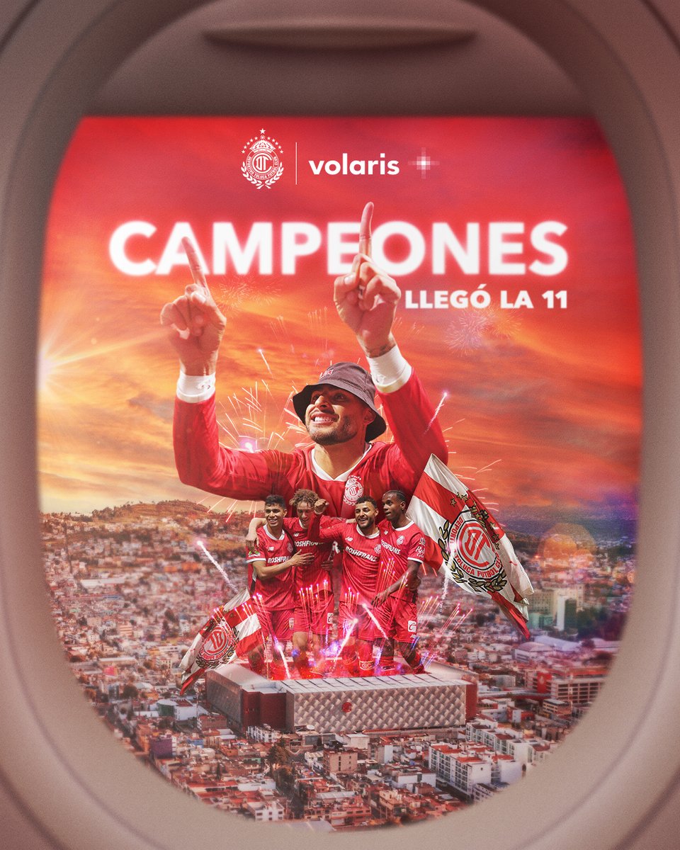 ✈️ Volaris, orgulloso patrocinador de los Diablos Rojos, campeones de la Liga MX.
¡La copa es nuestra! 🏆👹
Gracias, Toluca, por hacernos volar con ustedes🔥
 👉🏻 bit.ly/3YZTX2Q