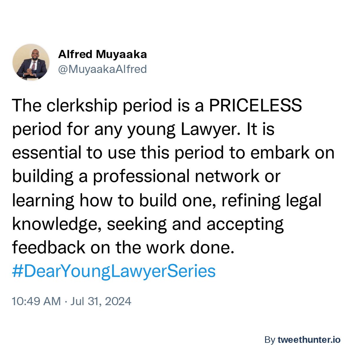 MuyaakaAlfred's tweet photo. Hey #BarCourse students @LDC_Uganda , I hope your enjoy clerkship. https://t.co/GKY1uzriQo