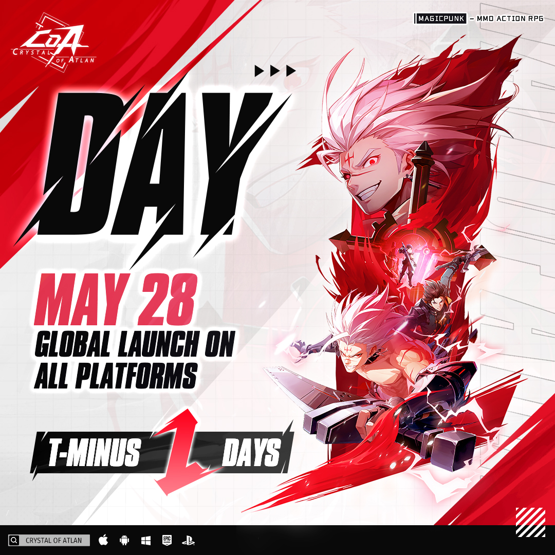 CoA_Global's tweet photo. Only 1 days left until the Global Launch of Crystal of Atlan! 🚀
The world of Atlan — prepare for thrilling adventures and uncover its secrets. Stunning landscapes, and endless possibilities is waiting for you!
Don’t miss the moment when the gates open for adventurers worldwide. See you in Atlan soon!
#CrystalOfAtlan #Magicpunk #Action #CoA #MMORPG #CoAPre_Reg