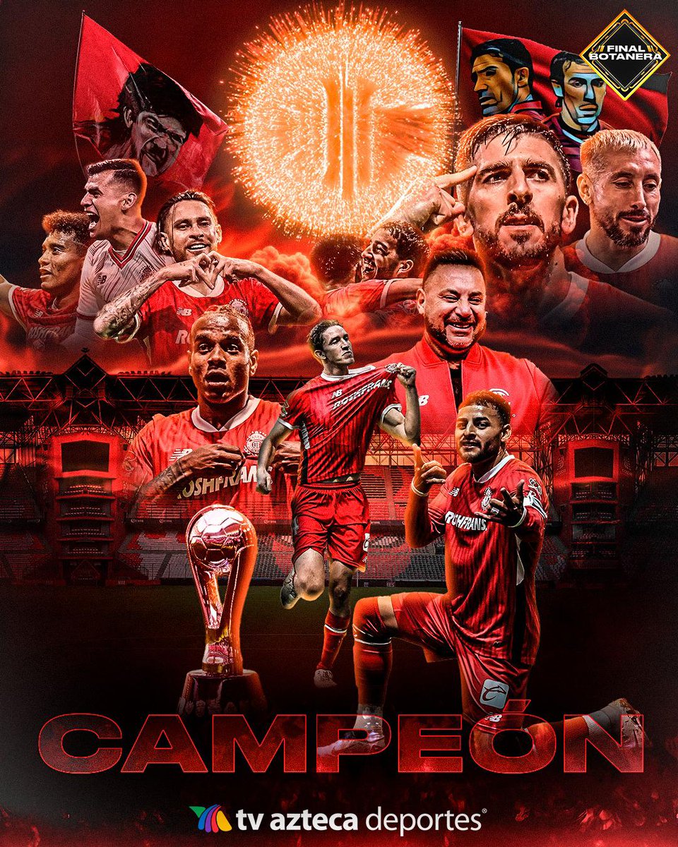 AztecaDeportes's tweet photo. ¡El Infierno está de fiesta! 🔥

Llegó la onceava estrella del Toluca tras el 2-0 de los Diablos Rojos sobre el América en la gran final del Clausura 2025. 🏆

Adiós al sueño del tetra y tenemos nuevo monarca en el futbol mexicano.  

#FinalBotanera https://t.co/8lBysbL3n5
