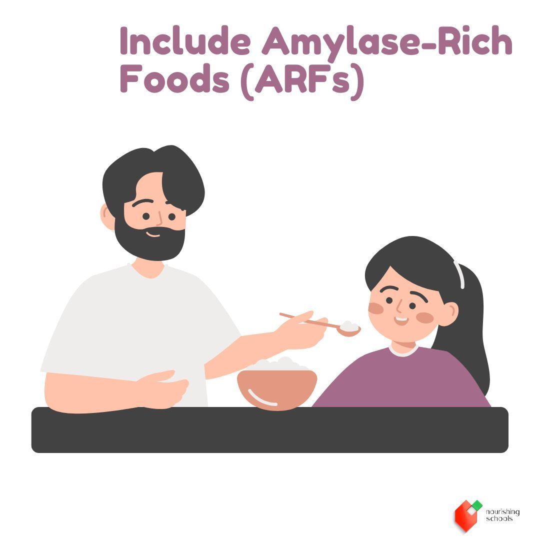 nourishing_sch's tweet image. Amylase-Rich Foods (ARFs), including flours made from germinated cereals, improve the nutrient density of complementary foods. Simple gruels cooked at home are best for the baby!
#ComplementaryFeeding #ChildHealth #NourishingSchools @Cofti_india