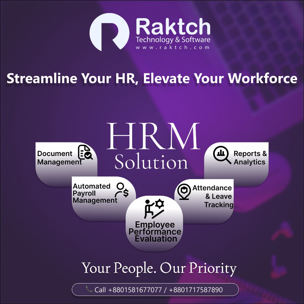 Raktchme's tweet image. Streamline Your HR, Elevate Your Workforce!

💼 Your People. Our Priority.
📞 Call us today: +8801581677077 / +8801717587890

#HRMSolution #Raktch #PayrollAutomation #EmployeeManagement #HRSoftware #HealthcareHR #GarmentsIndustry #EducationTech #BangladeshSoftware