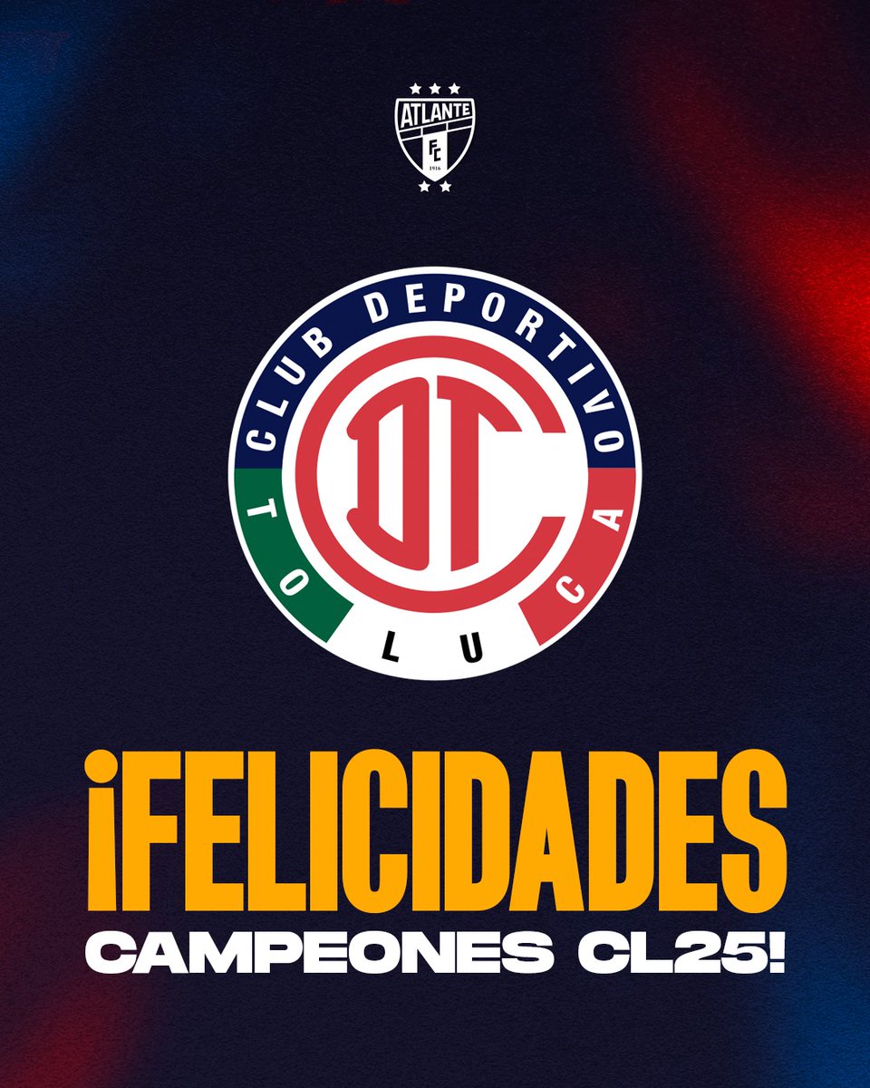 Atlante's tweet photo. El Club Atlante felicita a @TolucaFC por su título en Liga MX.

¡Enhorabuena!

#SerAtlante
#PotrosDeHierro https://t.co/flKdOQG6zS