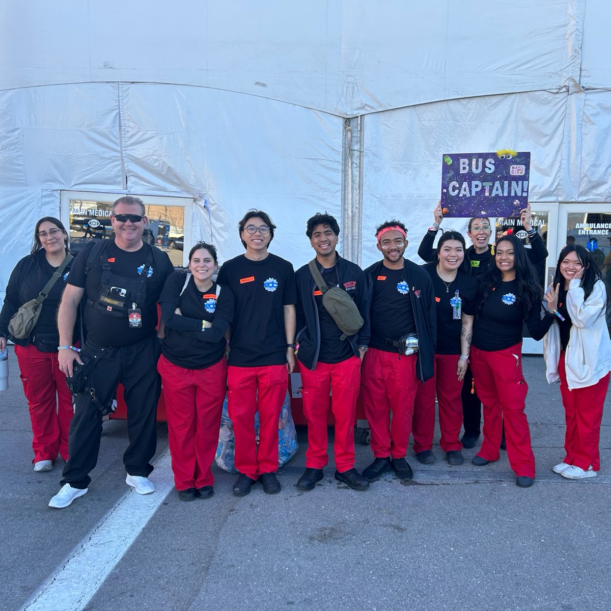 UNLVnursing's tweet photo. Underneath the electric sky. 🌈 ✨ #UNLVNursing students have the coolest opportunity to help the community by volunteering at EDC under the guidance of our awesome faculty! https://t.co/k2e6vdXv7T
