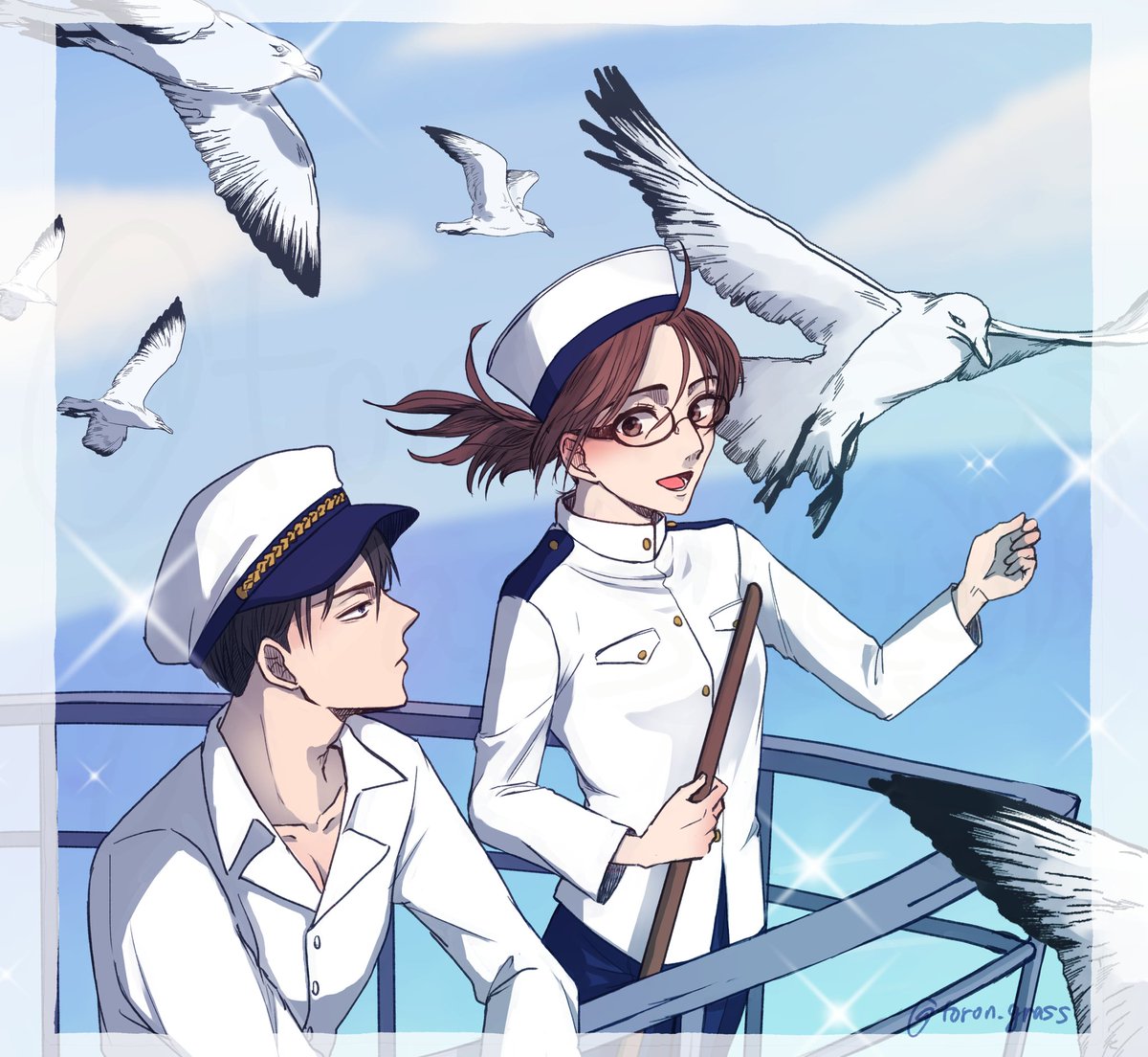 明日からだね！会いに行くよ！
船員リヴァハン⚓️🛟
カモメさんは素材をお借りしました☺️ poipiku.com/9999649/117728…