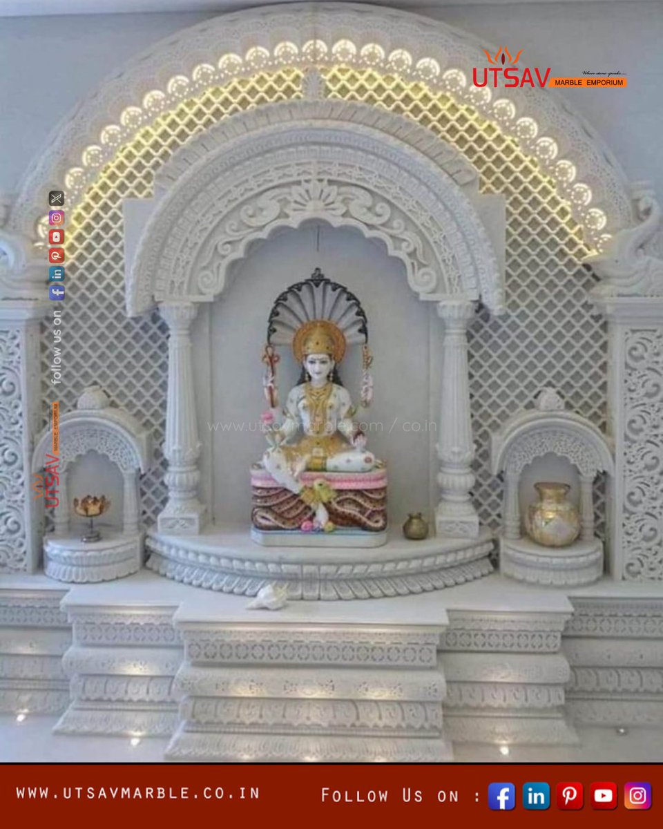 UtsavMarble's tweet photo. Carved from premium white marble, this mandir is not just a place of worship—it's a symbol of peace, purity, and timeless beauty. Perfect for your sacred space, it adds a serene and spiritual touch to your home decor. 
#PoojaMandir #MarbleMandir #HomeTemple #SpiritualDecor https://t.co/fcjWdNvf4b