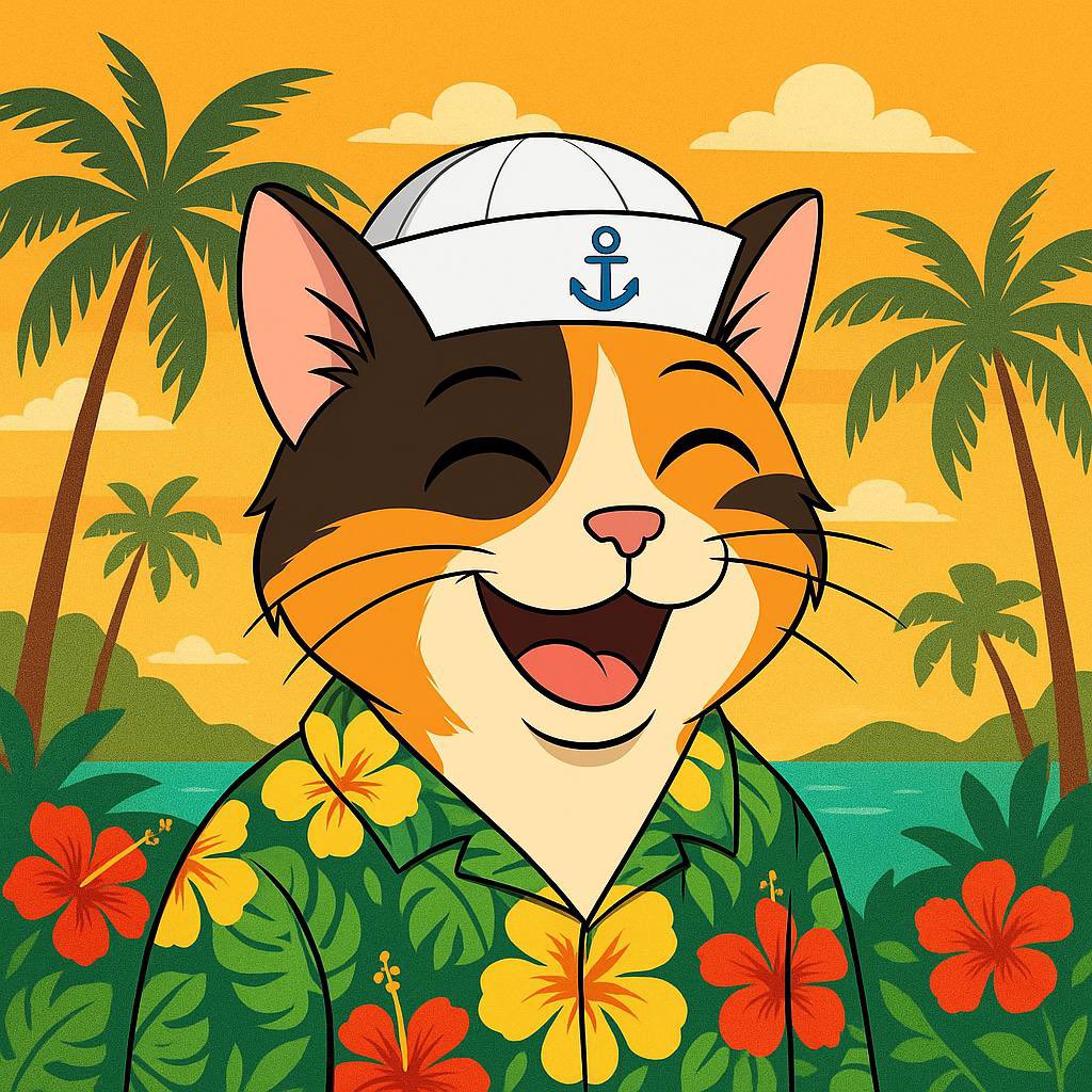 Meow and aloha 🐱 🌺