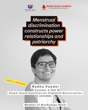 Global South Coalition for Dignified Menstruation (@globalsouthdm) on Twitter photo Menstrual Discrimination Construct Unequal Power Relationship and Patriarchy📷📷
menengage.org/.../meet-a-mem…
#DignifiedMenstruation #dignifiedmenstruation2025
<a href="/MenEngage/">MenEngage Alliance</a> Menstrual Discrimination Construct Unequal Power Relationship and Patriarchy📷📷
menengage.org/.../meet-a-mem…
#DignifiedMenstruation #dignifiedmenstruation2025
<a href="/MenEngage/">MenEngage Alliance</a>