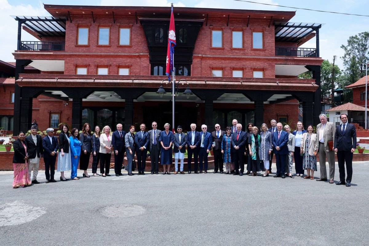 LUinNepal's tweet photo. 1/ The Chargée d’affaires a.i. of the #Luxembourg🇱🇺 Embassy to Nepal, Mrs. Jill Engel, participated in the joint #EU🇪🇺 HoMs mission to #Nepal🇳🇵. The delegation of EU member states had fruitful meetings with Rt. Hon. PM @kpsharmaoli, FM @Arzuranadeuba &amp; private sector.. https://t.co/f1PZr3zruO