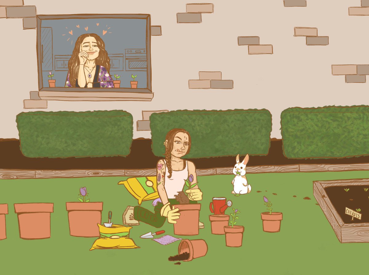 xo__kellz's tweet photo. Day 8 - bonus soulmates 🖤

even though she doesn’t admit it, Agatha loves Rio’s flowers …. And scratchy does too

#AAAWeek2025  @AgathaAllWeek https://t.co/w3HezLW12a