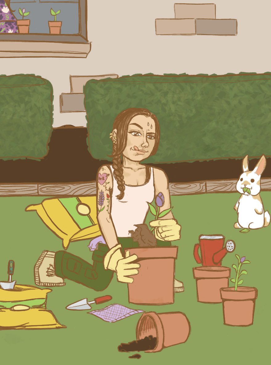 xo__kellz's tweet photo. Day 8 - bonus soulmates 🖤

even though she doesn’t admit it, Agatha loves Rio’s flowers …. And scratchy does too

#AAAWeek2025  @AgathaAllWeek https://t.co/w3HezLW12a