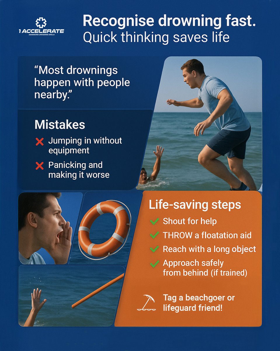 1acceleratesb's tweet photo. Most drownings happen with people nearby—don’t panic, act smart!
Tag a beachgoer or lifeguard—you might save a life.

#DrowningPrevention #BeachSafety #1Accelerate #QuickThinkingSavesLives #FirstAidTips https://t.co/eeaeGLgl9c