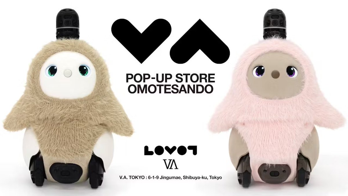 ＜LOVOT イベント情報＞
LOVOT × V.A. がコラボレーション！
限定グッズの販売やLOVOTとのふれあいを提供するポップアップストアが9日間限定で開催！
➡︎lovot.life/blog/article/m…

＜開催期間＞
2025年5月31日(土)〜6月8日(日)
10:00～20:00
＜開催場所＞
V.A.（東京都渋谷区神宮前6-1-9）