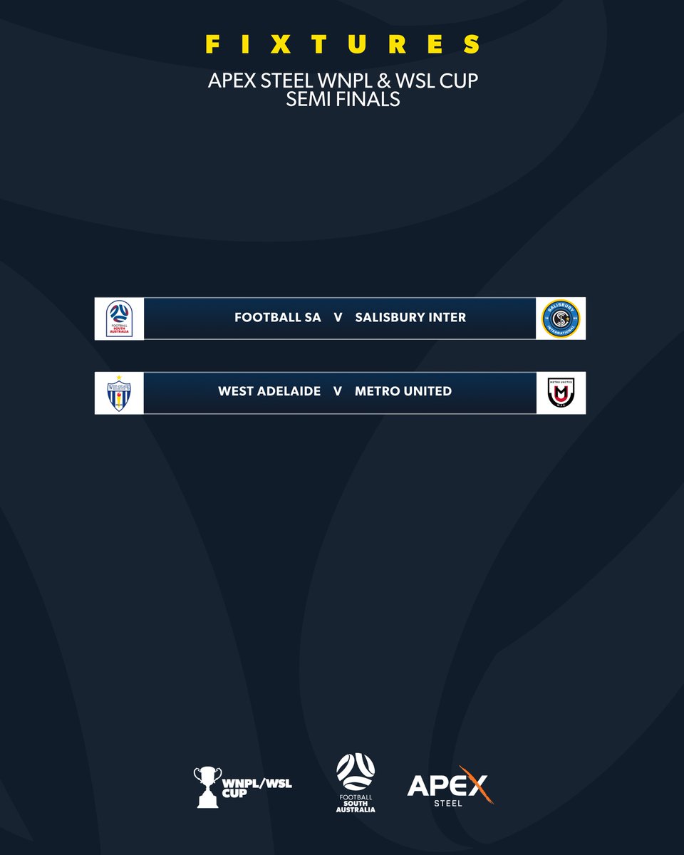 This. Is. Huge. 💣

The Qualifying Finals will be played at ServiceFM Stadium on Wednesday 11 June and Wednesday 18 June, with the WNPL &amp; WSL Cup Semi-Finals to follow on Saturday 14 June, also at ServiceFM Stadium. 📅

#MagicOfTheCup