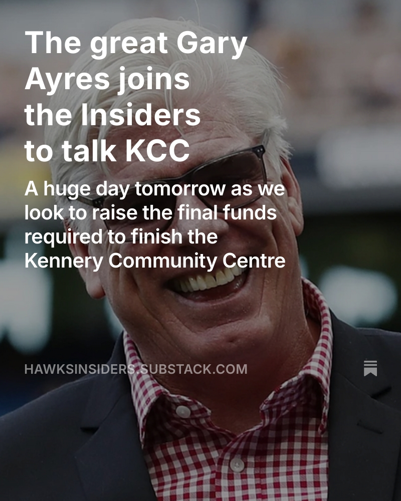 🎙️HI Podcast Special🎙️ 

Ahead of Tuesday’s 24-hour fundraiser, <a href="/hashbrowne/">Ashley Browne</a>  and <a href="/cowan179/">Mick Cowan</a> chat with <a href="/HawthornFC/">Hawthorn FC</a> legend Gary Ayres about the Kennedy Community Centre, his role in the club’s future, how fans can help shape what’s next and plenty more.

Listen via the link below⬇️