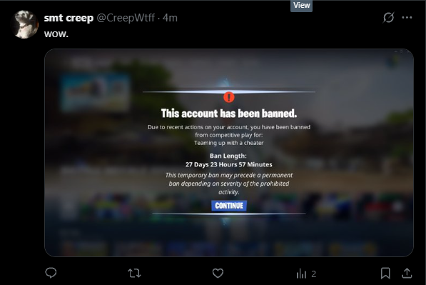 mrday2010's tweet photo. @CreepWtff @FortniteStatus https://t.co/gVQITTKrgT