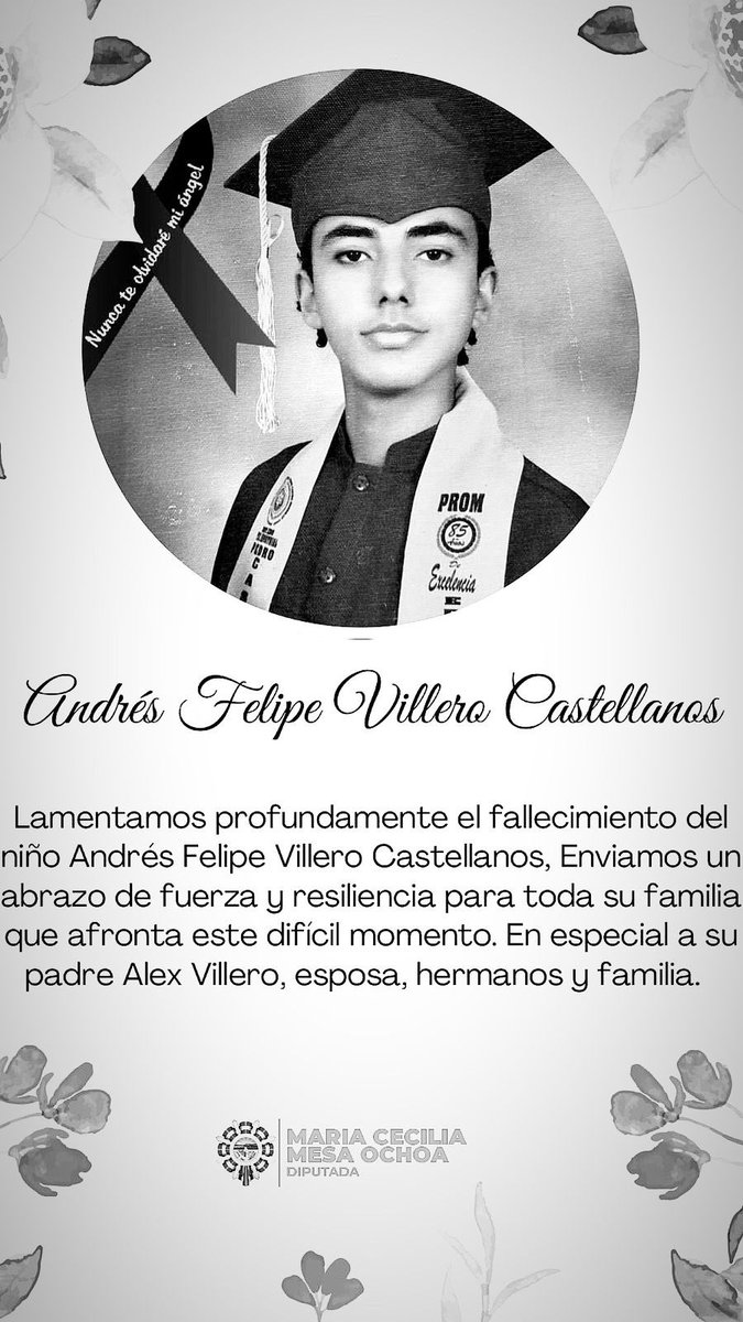 MariaCeMesa's tweet photo. Lamentamos el sensible fallecimiento del joven universitario cesarense Andres Felipe Villero Castellanos en un fatal accidente de tránsito. Enviamos nuestras condolencias a sus familiares y amigos. https://t.co/wDpqNFdLMw