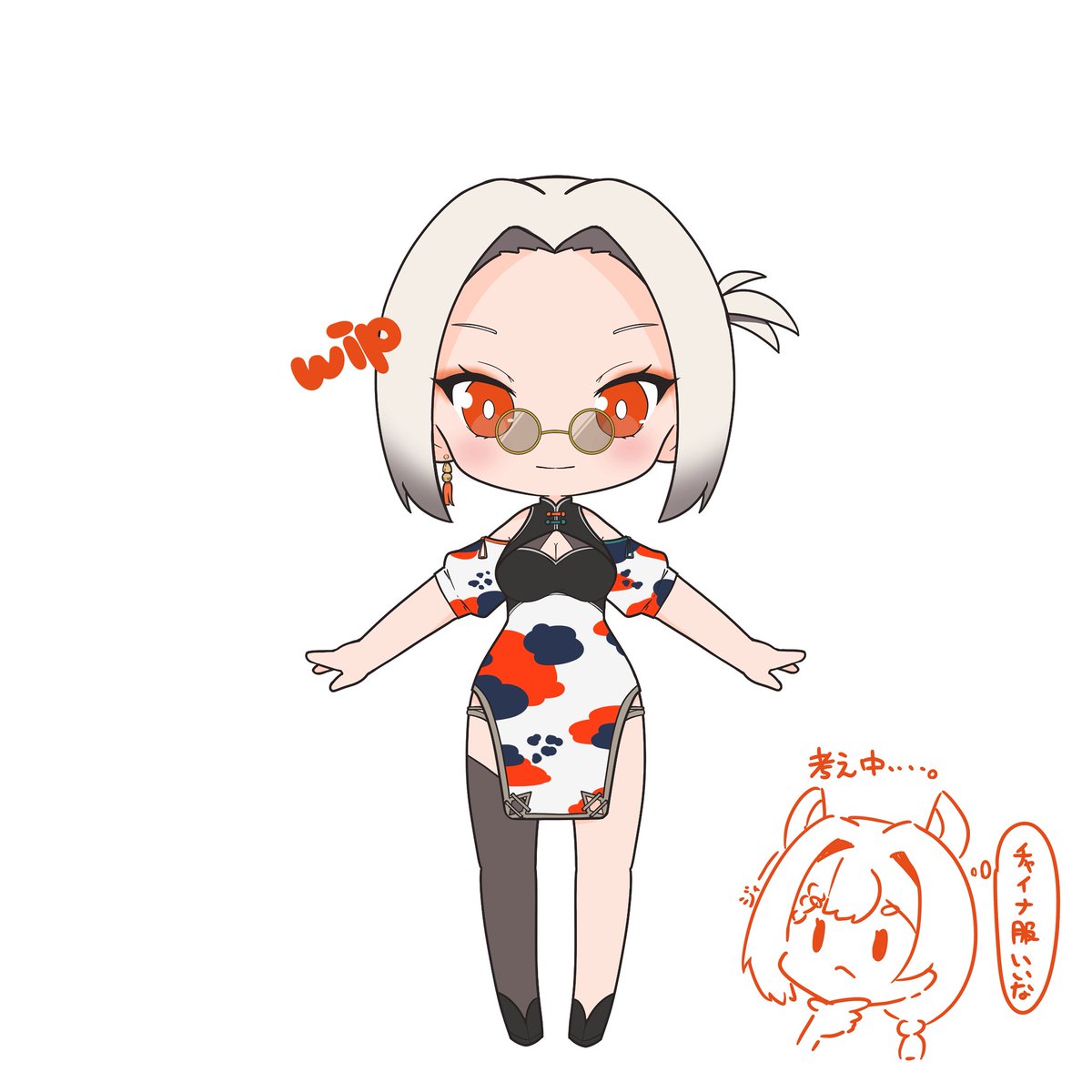 「チャイナ服いいなぁ(俺もチャイナ服ver作るか...) 」|くろけんのイラスト