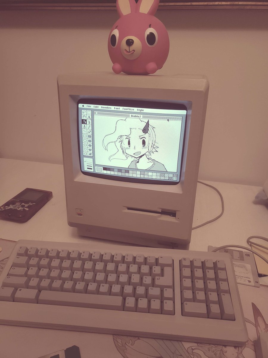 RepugnantBounty's tweet image. Four more of the Macintosh commissions have been completed! :) #pixelart #AnimeArt