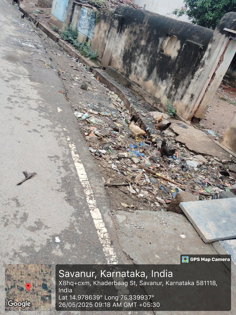 iyc_socialmedia's tweet photo. The gutters of KHADARBAAG street ward number 9 #Savanur district Haveri .
Didn't cleaned since 1 year.
All the gutters have been blocked and water going inside the houses through bathroom pipelines. We request you to take some action @osd_cmkarnataka #TMCsavanur @DCHaveri https://t.co/AcsZGOnvYN