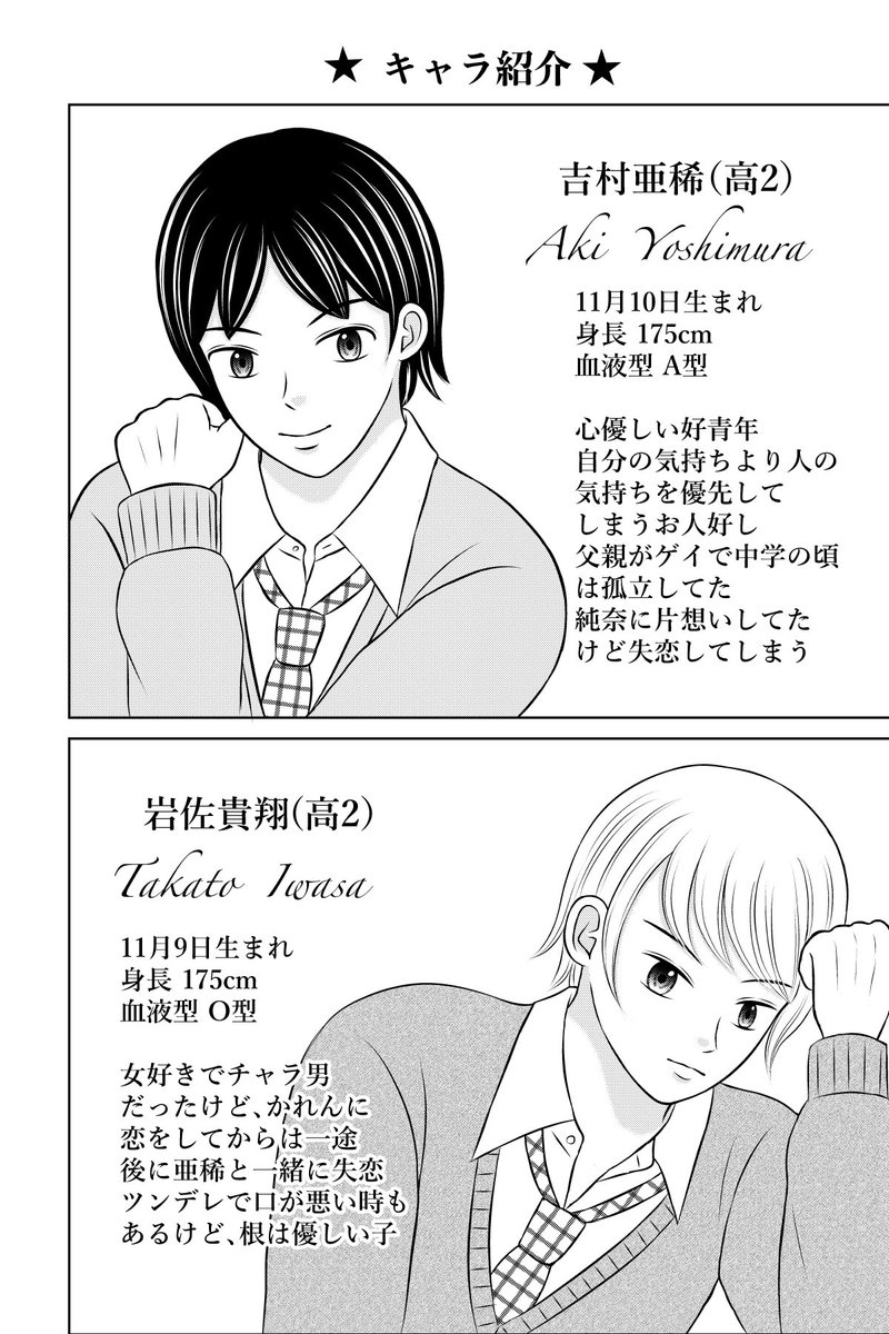 あなそばエピソード編1
「Best Friend」

やっと前半が終わったので、見直しして夕方アップします(リプに繋げます)

本編でかれんと純奈に失恋した亜稀と貴翔がメイン

中学時代、親友に裏切られた亜稀は、
貴翔と本当の親友になるために、自分の過去を打ち明ける
#漫画が読めるハッシュタグ 