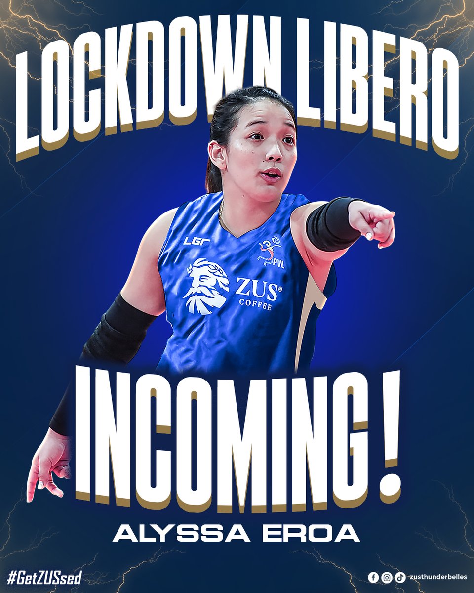 stronggroupathl's tweet photo. LOCKDOWN LIBERO SECURED! ๐ก๏ธ
2024 PVL Reinforced Conference Best Libero Alyssa Eroa is brewing up big plays with the ZUS Coffee #Thunderbelles! โ
#GetZUSsed ๐ฉ๏ธ https://t.co/F1eIE8LsCZ