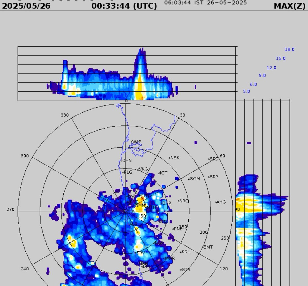 shetty_athreya's tweet image. Exactly as per warnings issued yesterday, this morning has seen back to back #MumbaiRains downpours 🌧️⚡

A 15 km tall thunderstorm struck #Badlapur to #Karjat belt around 6am, giving very heavy rains as it moved to north #Raigad! 

Another intense thunderstorm formed by 8 am