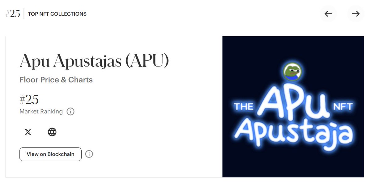 FORBES LISTS APU AS A TOP 25 NFT COLLECTION.

NOBODY IS READY FOR WHATS COMING.

forbes.com/digital-assets…
