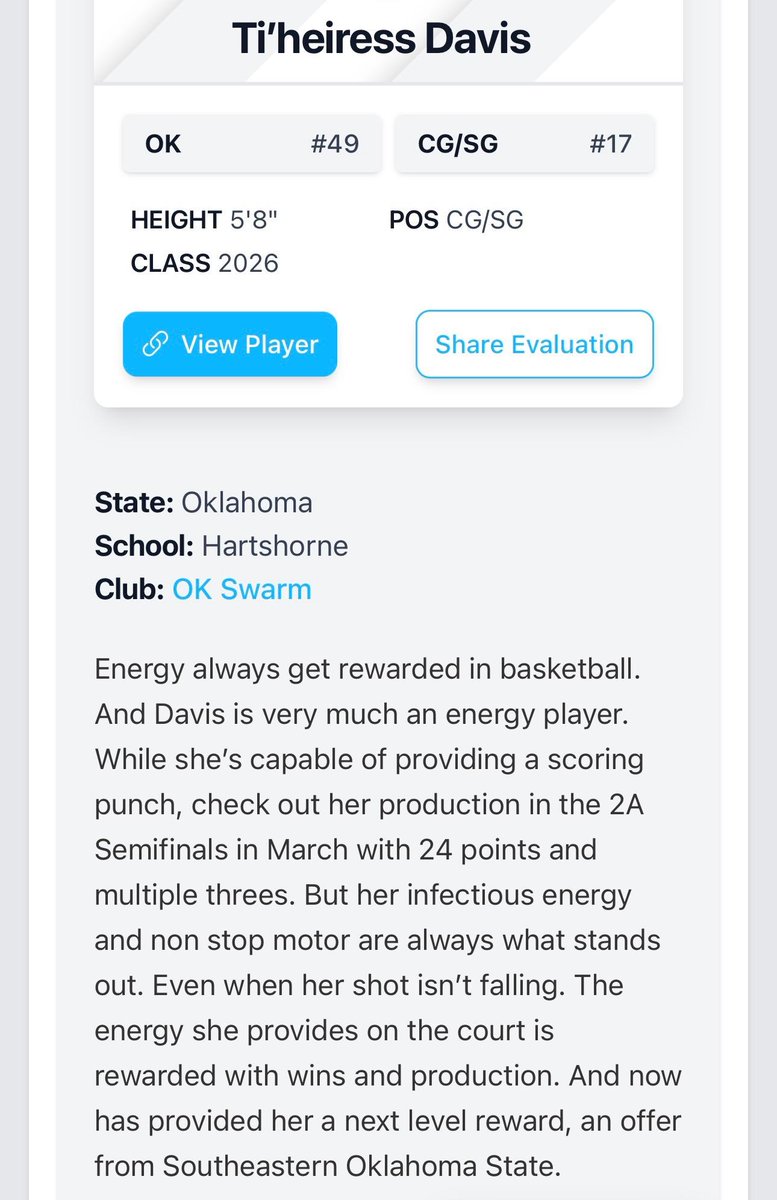 Ti'Heiress Davis (@heiressti) on Twitter photo Thank you so much <a href="/PGHOklahoma/">Prep Girls Hoops Oklahoma</a>! Looking forward to the rest of the summer! I have a lot of amazing coaches to thank for pushing me forward <a href="/FutureStars_Ok/">Will Holiman Jr</a> <a href="/CoachDredway/">Dalante redway</a> <a href="/2026_swarm/">Oklahoma Swarm 2026</a> <a href="/girlzprepreport/">Girlz Prep Report</a> Thank you so much <a href="/PGHOklahoma/">Prep Girls Hoops Oklahoma</a>! Looking forward to the rest of the summer! I have a lot of amazing coaches to thank for pushing me forward <a href="/FutureStars_Ok/">Will Holiman Jr</a> <a href="/CoachDredway/">Dalante redway</a> <a href="/2026_swarm/">Oklahoma Swarm 2026</a> <a href="/girlzprepreport/">Girlz Prep Report</a>