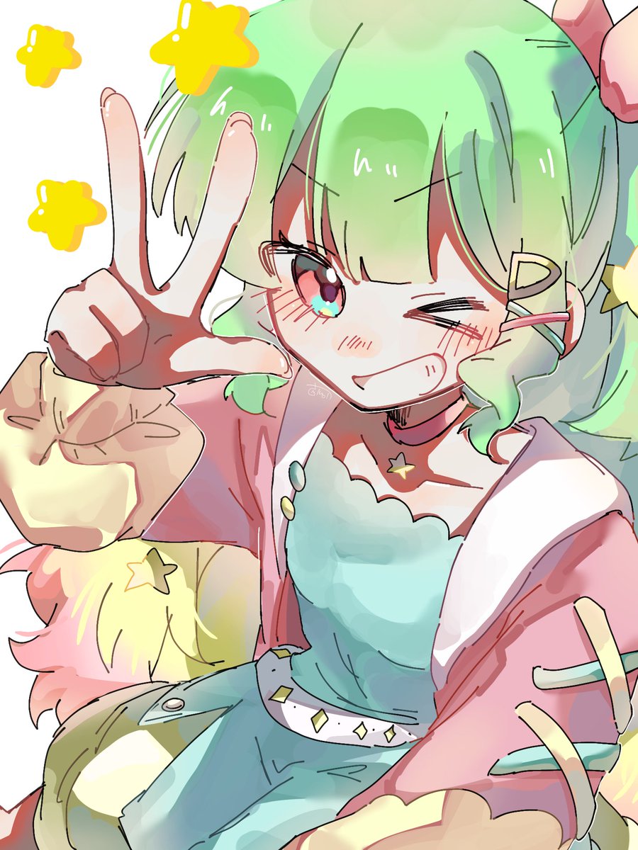 #茶子アート 
ぴーす！！！！！！😆😆⭐️⭐️⭐️